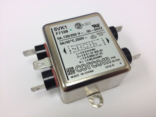 Corcom emi filter 5vk1 5a 120/250v 50-60hz for sale