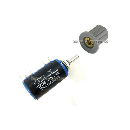 New WXD3-13-2W Rotary Multiturn Wirewound 1K ohm Potentiometer with Knobs