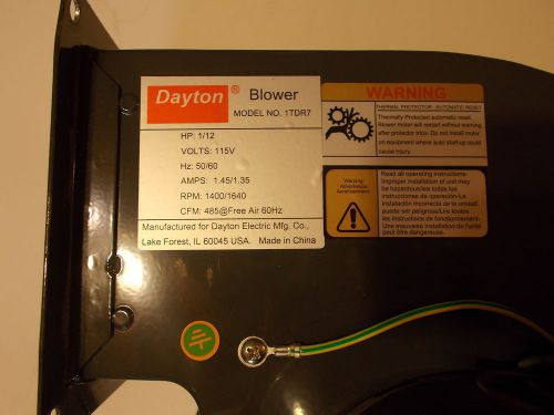 Dayton blower model 1tdr7 485 cfm 1640 rpm 115v 50/60hz for sale