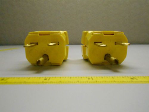 Two hubbell hbl5666vy valise plug, 15 amp, 250v, 6-15p, yellow for sale