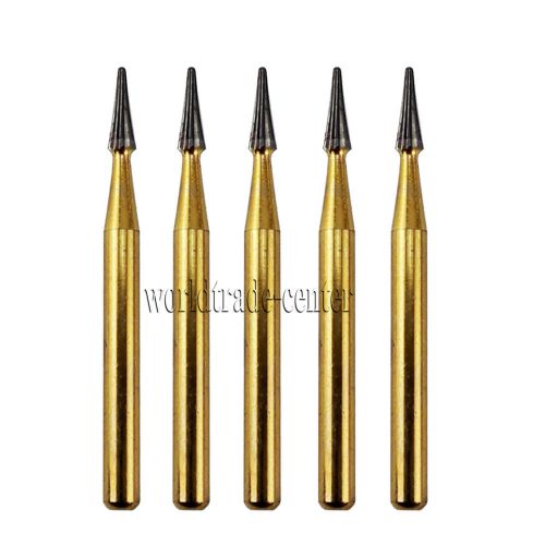 New 5Pcs Dental Tungsten Carbide Steel Golded Plated CI-7103 Burs