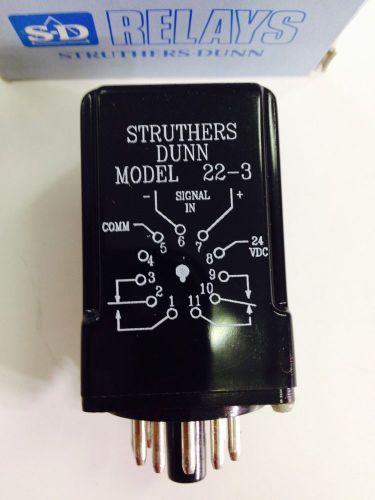 STRUTHERS DUNN HYBRID HI SENSITIVITY RELAY MODEL 22-3 24VDC *NEW