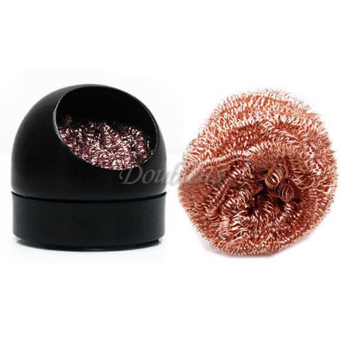 Soldering Solder Iron Tip Cleaner Nozzle Copper Wire Ball Sponge BGA Holder Set