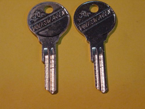 2 KEY BLANK Vintage stamped &#034;Fur Volkswagen&#034; V61VW 1959-66 Beetles all locks VW5