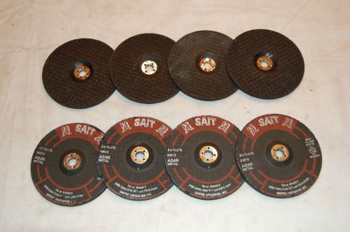 Eight Sait 4&#034; X 1/4&#034;X 3/8&#034; Metal Grinding Disc