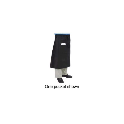 Chef Revival 607BA2-BK Black Bistro Apron with Two Pockets - Dozen