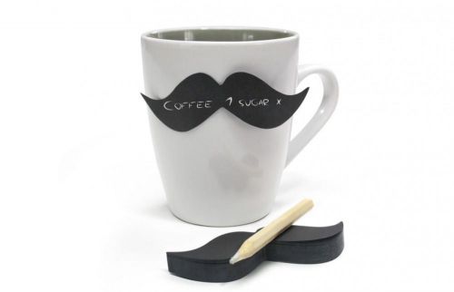 Moustache Sticky Notes 2 x 100 with White Pencil Novelty Stationery