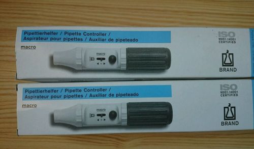 2x BRANDTECH Brand Macro Pipette Controller - Pipette balloon - GREY-NEW IN BOX