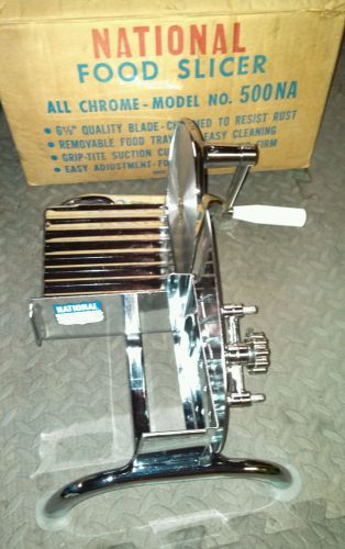 NATIONAL FOOD SLICER All Chrome 500NA 6-1/2&#034; Quality Blade In Original Box