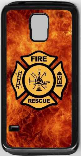 Fireman firefighter fire &amp; rescue flames samsung galaxy s5 sv i9600 cover case for sale