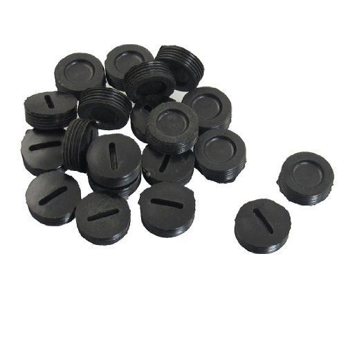 Black 15mm Thread Slotted Carbon Brush Holder Cap 20pcs