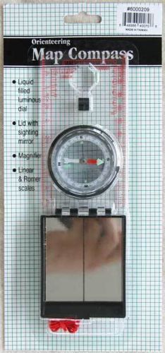 Orienteering Map Compass, Liquid Filled, w/ Mirror