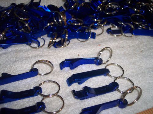 100 BLUE BOTTLE OPENER KEY CHAIN WITH TAB PULLS LOCKSMITH BULK LOT DEAL NO PRINT