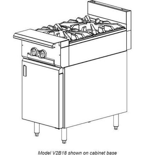 Vulcan V2B18B V Series Heavy Duty Range gas 18&#034; (2) 33,000 BTU open burners