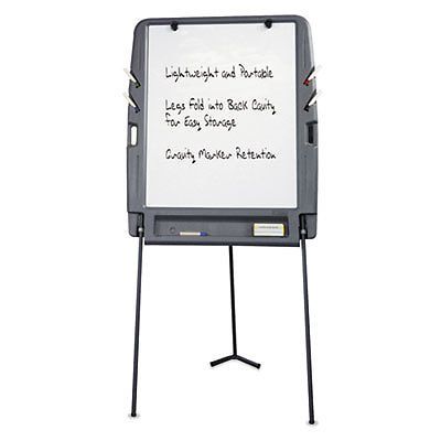 Portable Flipchart Easel With Dry Erase Surface, Resin, 35 x 30 x 73, Charcoal