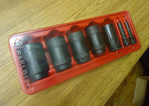 Snap-On 307SIM 7-Pc 1/2&#034; Flank Drive Deep Impact Socket Set 3/8&#034; to 1-9/16&#034;