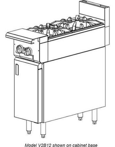 Vulcan V2B12 V Series Heavy Duty Range gas 12&#034; (2) 33,000 BTU open burners