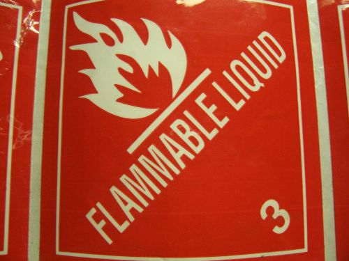 Flammable Liquid 3 4&#034;x4&#034; Sticker Warning   LOT OF 50
