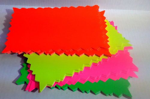 100 large blank ultra glo neon fluorescent retail sale signs 25 ea. color 11x7 for sale