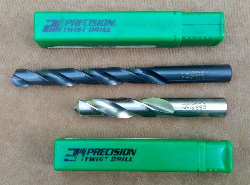 Precision twist drill 010037 37/64 black oxide jobber &amp; 040042 sm 21/32 bright for sale