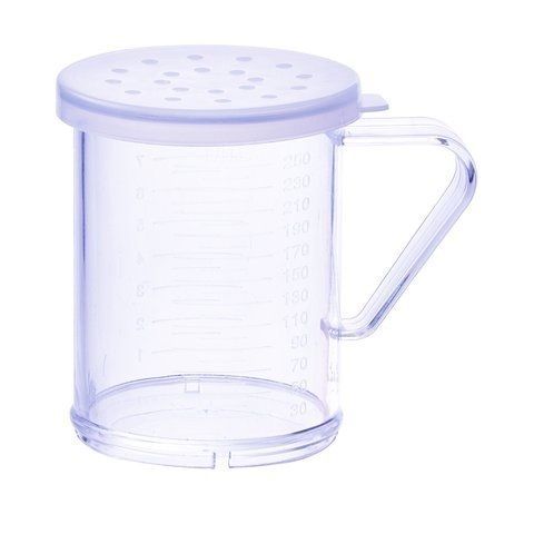 Winco PDG-10CL, 10oz Dredge with Clear Snap-on Lid, Large Hole