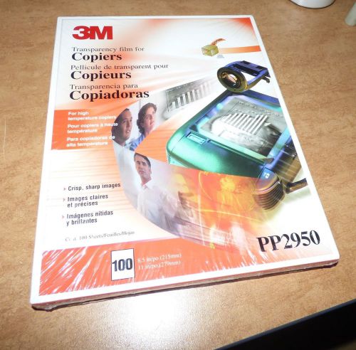 3M PP2950 Transparency Film for Copiers 8.5&#034; X 11&#039; 100 Per Box BRAND NEW Sealed