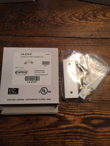 Con-Tech Lighting LA-212-P White 2-Circuit 3-Way Joiner &#034;L&#034; Connector LA212 NEW