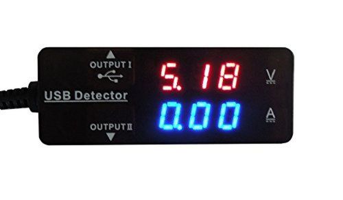 LightningKid Dual USB Output Charger Voltage Ampere Current Meter 5V Red/Blue...