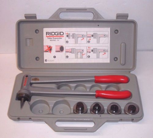 RIDGID Tube Expander Model S  3/8&#034;, 1/2&#034;, 3/4&#034;, 1&#034; OD Capacity Kit - EUC