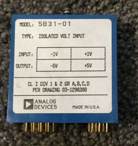 Analog Devices 5B31-01 Isolated Volt Input Module (+/-1V)