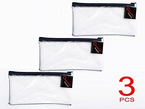 Omura OMURA Vinyl Zipper Wallet, 11 x 6 Inches, Clear (PACK OF 3)