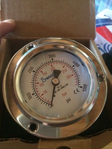 Swagelok 316ss Tube Stub Pressure Gauge 5000 PSI Gauge