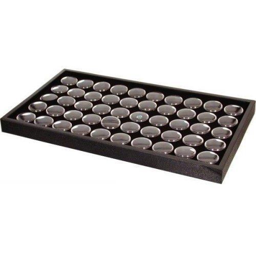 Jewelers Supermarket 50 Black Gem &amp; Coin Jars Stackable Display Travel Tray