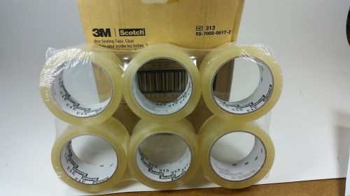 3M Scotch 313 Box Sealing Tape Clear, 48 mm x 50 m, 1 case of 36 rolls
