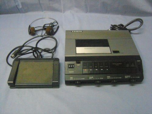 SANYO TRC9010 MEMO SCRIBER TRANSCRIBING SYSTEM W/FOOT PEDAL &amp; HEADPHONES