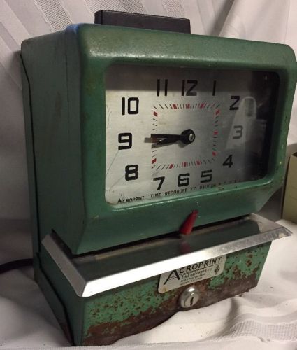 Vintage Acroprint Time Recorder Punch Clock-No Key