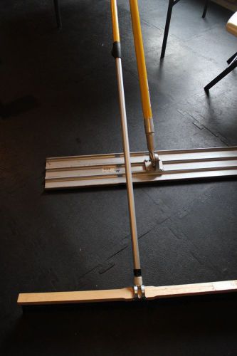 MARSHALLTOWN 45&#034; x 8&#034; MAG. BULL FLOAT &amp; KRAFT 36&#034; X 3&#034; CEMENT BROOM W/2 POLES