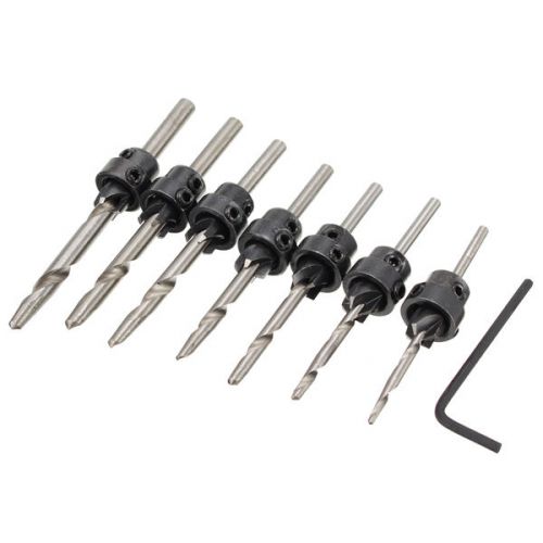 7pcs hss 3.18mm-5.56mm countersink drill bit woodworking tool for sale