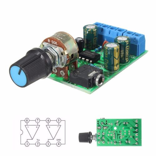 DC1.8-12V TDA2822M Amplifier 2.0 Channel Stereo 3.5mm Audio Board Module PO