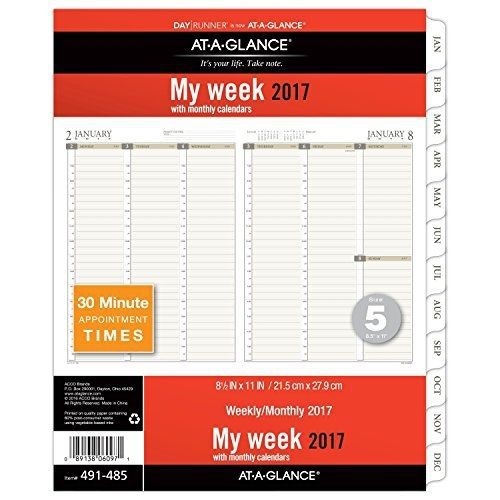 At-A-Glance Day Runner Weekly / Monthly Planner Refill 2017, Loose-Leaf, 8-1/2 x