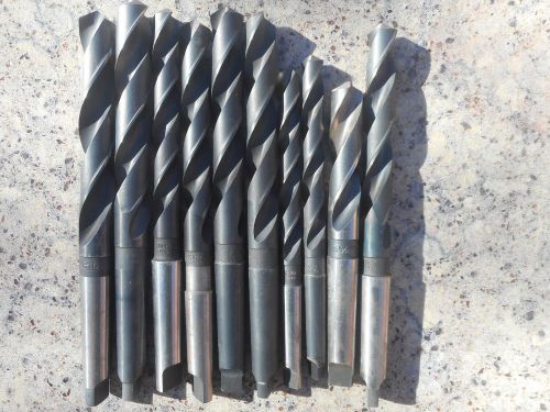 Lot of 10 Large Drill Bits~Cle-Forge 13/16~UTD HS 1~Morse 15/16