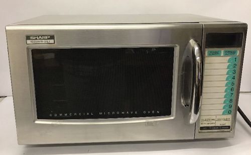 Sharp R-21LTF Medium-Duty Commercial Microwave Stainless Steel NICE!