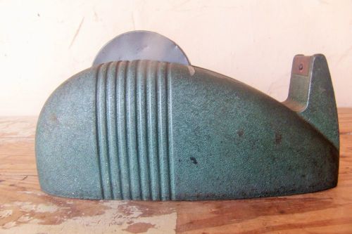 ANTIQUE Cast Iron Scotch Tape Dispenser INDUSTRIAL STEAMPUNK Green WHALE TAIL