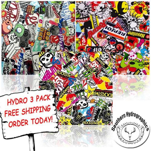 HYDROGRAPHIC FILM WATER TRANSFER PRINTING FILM HYDRO DIP STICKER BOMB 3 PACK