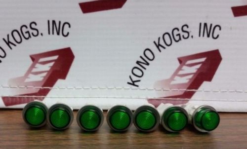 Lot of 7 IDI 105QCS Small Green Indicator Lights