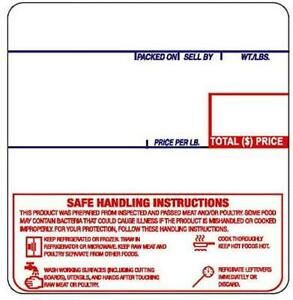 CAS 8040 Printing Scale Label, 58x60 Mm, UPC/with Safe Handling, 500 Labels Per