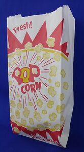 Qty 200 Popcorn Snack 1 oz Paper Bags Concession Machine supplies 3.5&#034; x 2&#034; x 8&#034;