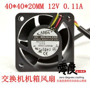 #LL 1PC NEW Fan   ADDA AD0412LB-C52 4020 12V 0.11A 3  Free shipping