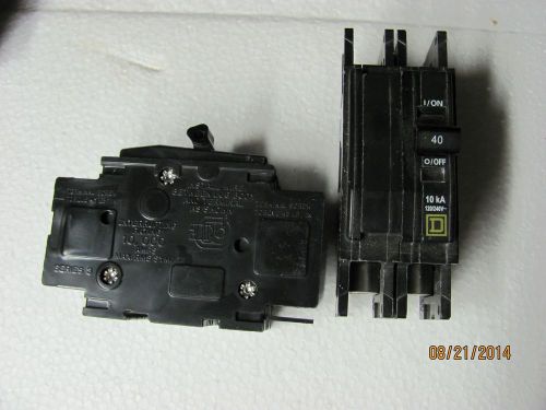 Two square d qou240 circuit breakers 2 pole 40 amp -- free shipping -- for sale