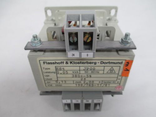 FLASSHOFF KLOSTERBERG EST JP00 50VA 380V 24V 1PH 0.05KVA TRANSFORMER D209576